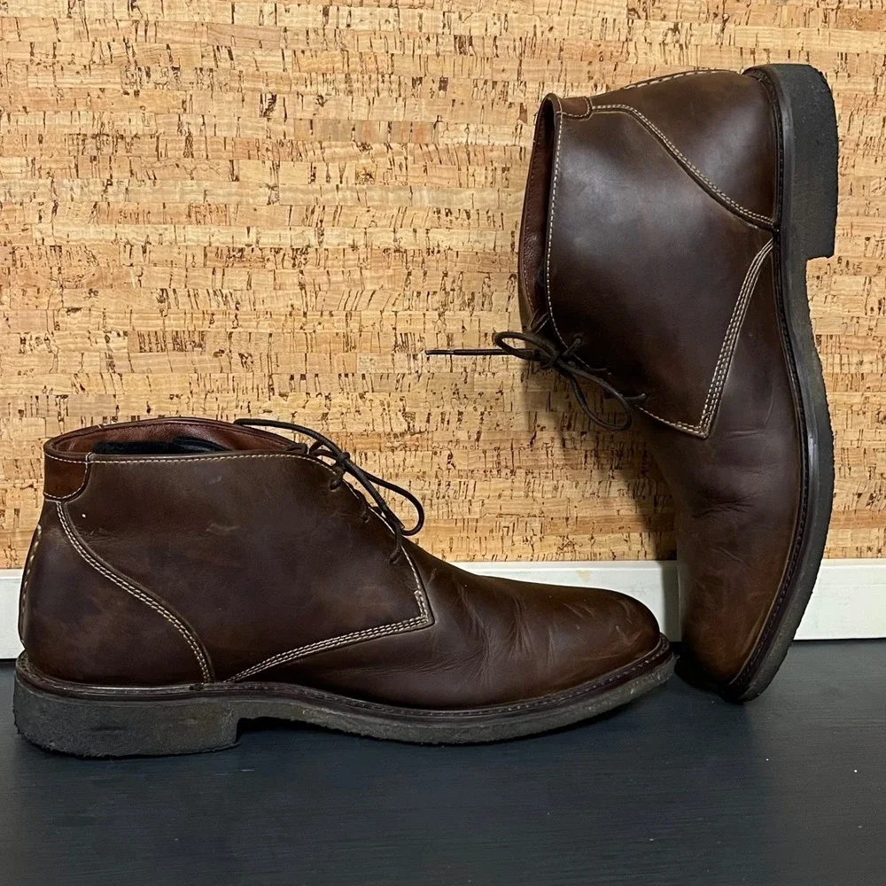 Johnston & Murphy Brown Leather Chukka‎ Boots Men's Size 10.5 Wide